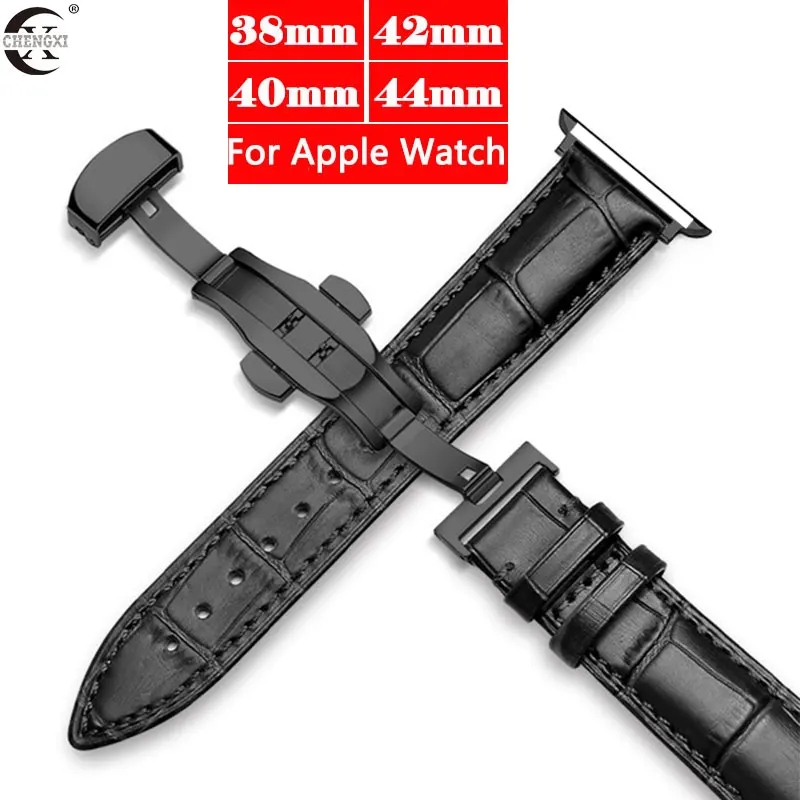 Ремешок из натуральной кожи для Apple Watch ремешок iWatch 3/2/1 38 мм 42 4/5 40 44 аксессуары