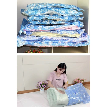 

11pcs Thickened Vacuum Storage Bag Quilt Clothing Storage Bag With Hand Pump Reusable Blanket Quilt Storage Bag