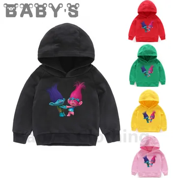 

Children Hooded Hoodies Kids Cartoon Trolls Character Print Sweatshirts Baby Pullover Tops Toddler Girls Boys Clothes,KMT2417