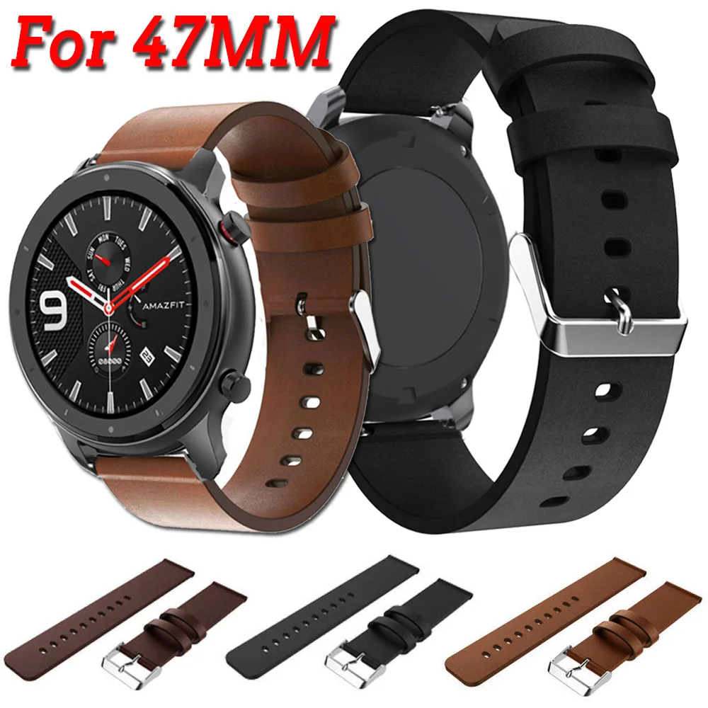 Премиум браслет из натуральной кожи для Huami Amazfit GTR 47 мм Смарт часы сменный Браслет