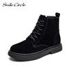 Smile Circle Autumn Ankle Boots Suede Leather women Flat platformShort Boots Ladies shoes winter boots ► Photo 2/6