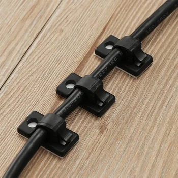 

50Pcs/Pack 6/8/12/14mm Plastic Self-Adhesive Cord Management Wire Holder Organizer Clamp Cable Clips Fasteners with Mount Hole
