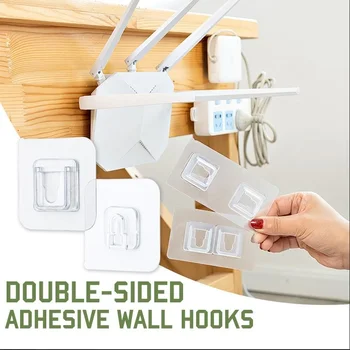 

Home Double-sided Adhesive Wall Hooks Wall Hooks Hanger Strong Transparent Suction Cup Sucker Wall Storage Holder
