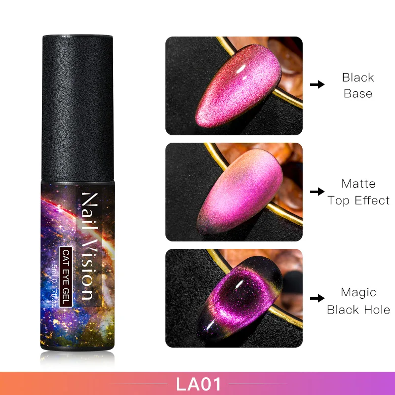 Nail Vision 9D Galaxy Cat Eye Nail Gel Chameleon Magnetic Soak Off UV Nail Varnish 5D/7D 5ml Semi Permanent Manicure Gel Lacquer - Цвет: HHS08024