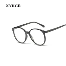 XYKGR тренд круглая рамка в стиле ретро женские очки женская большая оправа дикая оптическая оправа для компьютерных очков мужские черные оправы для очков