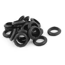 10 x Черный резиновый 30 мм кольцо с открытым отверстием двойной боковой кабельный втулка