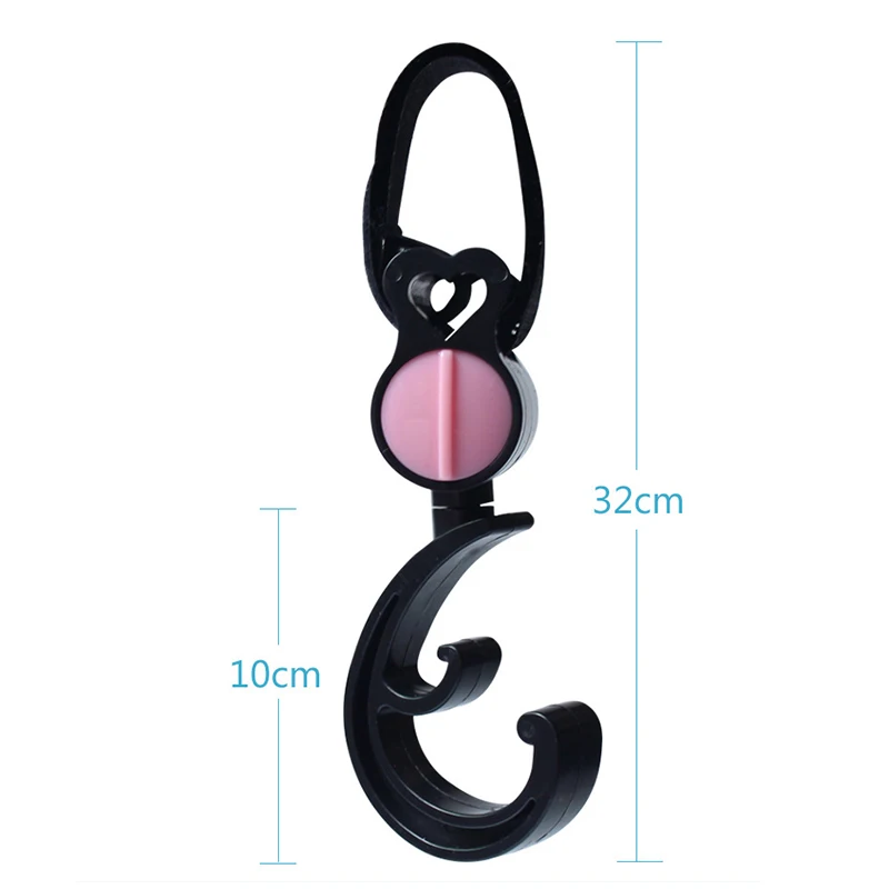 2 PCS/Set Durable  Baby Hanger Baby Bag Stroller Hooks Pram Rotate 360 Degree Cart Hook Accessories Outdoor Convenient