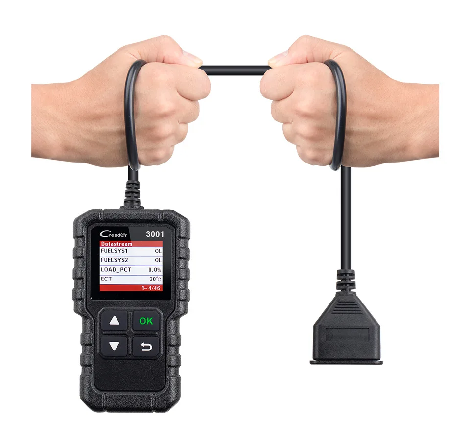 CR3001 сканер OBD 2 считыватель кодов двигателя Creader 3001 автомобильный диагностический инструмент цветной экран считывающая карта английская версия