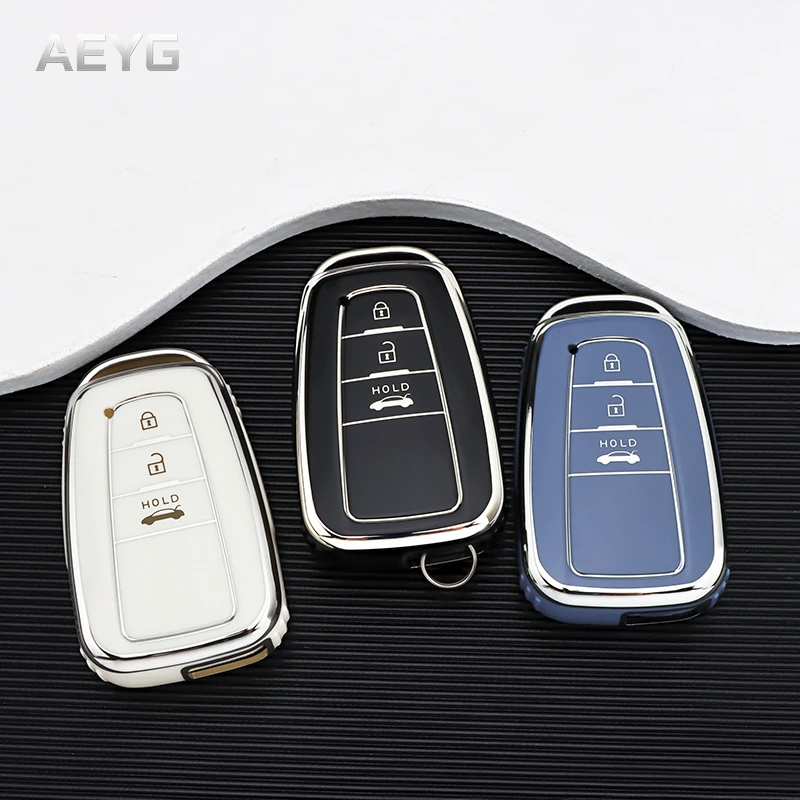 Fashion TPU Car Key Case Full Cover Shell For Toyota Prius Camry Corolla CHR C-HR RAV4 Land Cruiser Prado Keychain Accessories car key shell