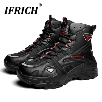 

2020 Popular Military Combat Boots For Men Winter With Fur Mens Boot Black Leather Casual Boots Man Anti-Slip Men Tactical Boot
