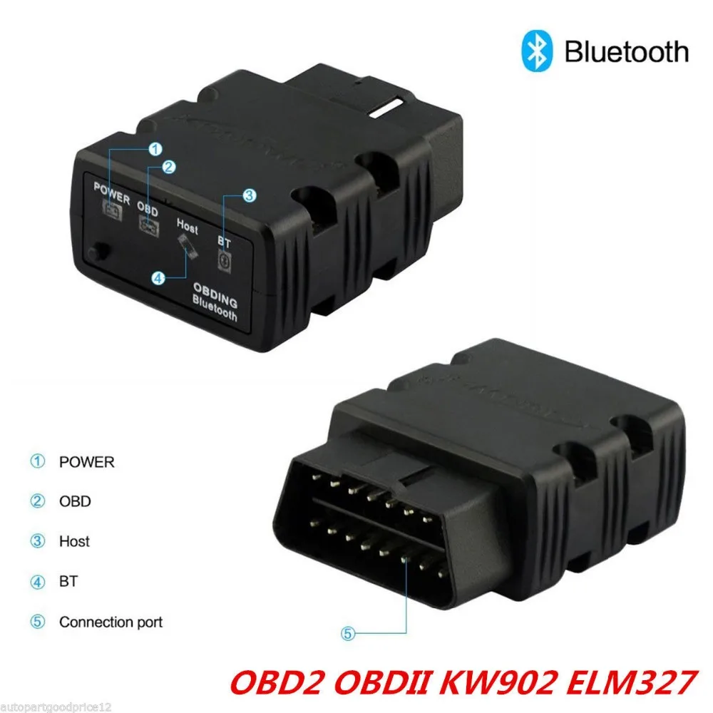 Bluetooth Konnwei KW902 V1.5 PIC18F25K80 средства автоматической диагностики OBD II Bluetooth Автомобильный сканер поддерживает 12 В Дизель/бензин