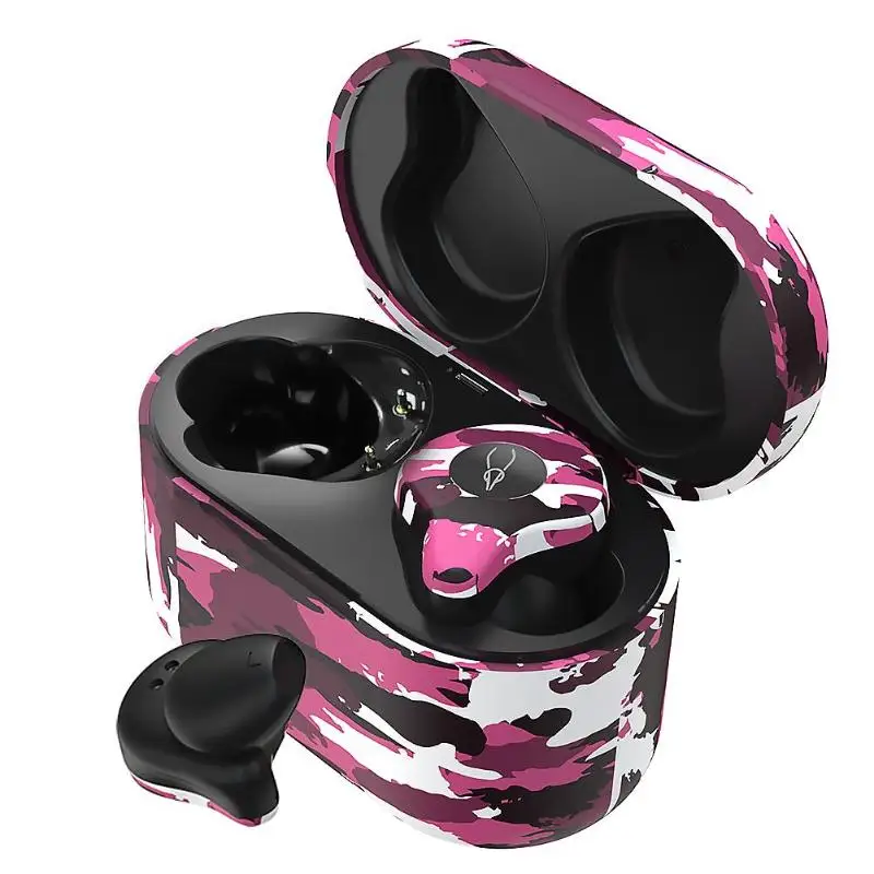 Красный Sabbat X12 Pro QCC3020 TWS Bluetooth 5,0 наушники стерео беспроводные 3D HIFI музыкальные наушники с зарядной коробкой мини камуфляжная гарнитура - Цвет: Красный