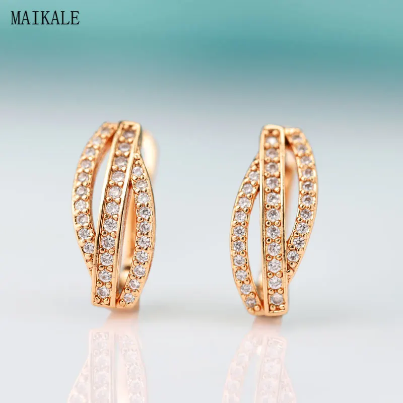 MAIKALE трендовые серьги-гвоздики неправильной формы для женщин, циркониевые серьги клипса геометрической формы, корейские модные ювелирные изделия