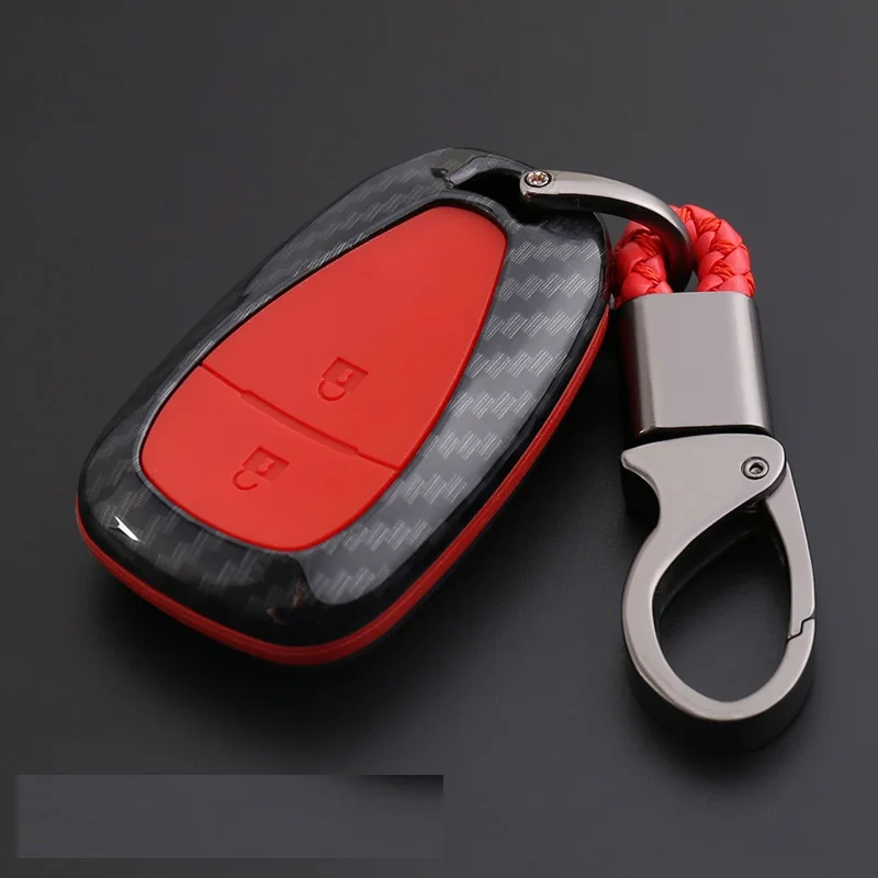 A Carbon Red Автомобильный держатель для ключей на сумку из углеродного волокна с принтом для CHEVROLET MALIBU EQUINOX CRUZE CAMARO аксессуары - Название цвета: A Carbon Red