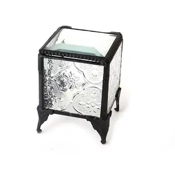 

Glass Box Decorative Jewelry Display Ring Bracelet Earring Storage Organizer