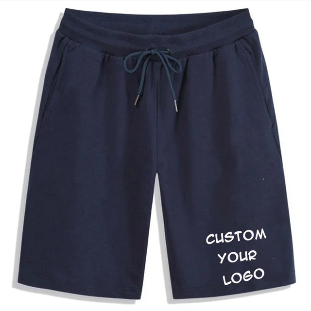 2021 Summer New Men Shorts Pants Casual Jogging Slim Fit Sport Short Pants Trousers Custom Your Logo navy blue