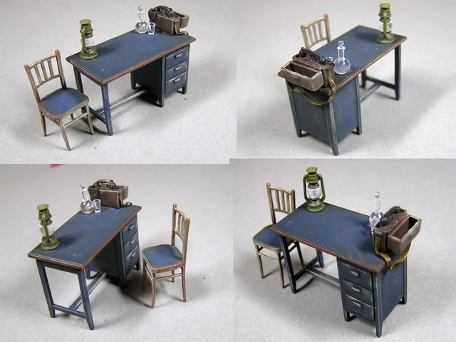1/35 Scale Die-casting Resin Model Making Desk Office Scene Layout Model Unpainted (no Stickers) 4