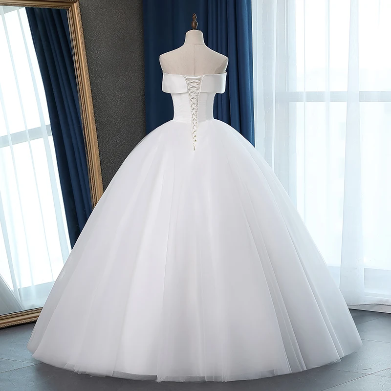 Fansmile атласный Vestido de Noiva Элегантный Корсет для свадебного платья свадебные бальные платья размера плюс индивидуальные FSM-051F