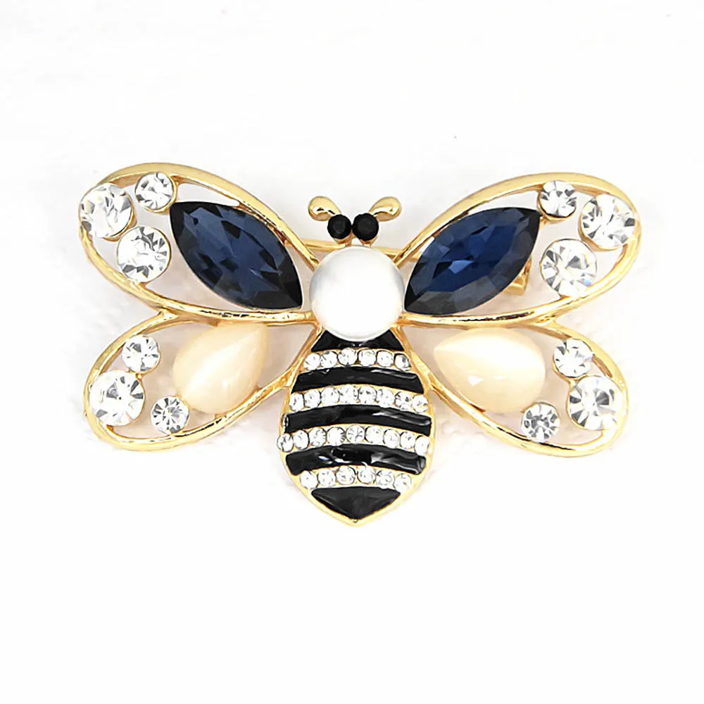 Fashion Brooch Pins for Women Fashion Colorful Brooches Metal Animal Pins Banquet Party Wedding Cute Bee  hinestone Brooch Gifts