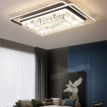 

Modern Crystal Ceiling Lamps K9 Lustre Rectangle Square Design Lighting Living Room Aisle Front Porch Retro LED Hanging Light