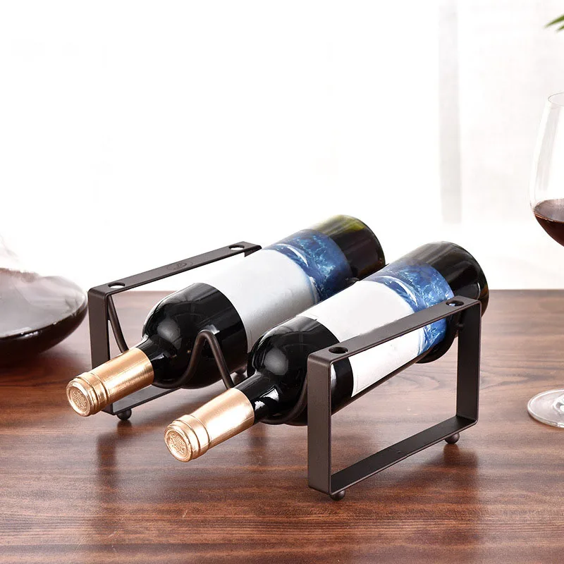 

Red Wine Rack European Style Wrought Iron Restaurant Decoration Wine Frame Stacking Wine Bar Bottle Creative Home Storage Rack