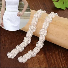 Topqueen casamento ocasião noiva para ser faixa de cristal claro cinto nupcial adesivo nupcial apliques faixa cintos remendo nupcial sash s382(China)