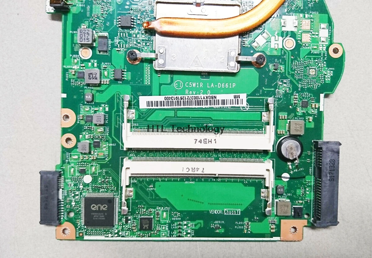 discount  HOLYTIME Laptop Motherboard For Acer aspire ES1-523 C5W1R LA-D661P NBGKY11002 A8-7410U CPU DDR3