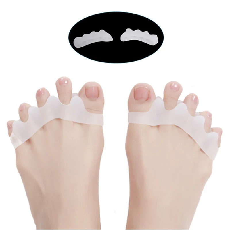 2Pcs Silicone Toe Separator Correction Hallux Valgus Corrector Orthopedic Hammer Pedicure Straightener Spreader Foot Care Tool
