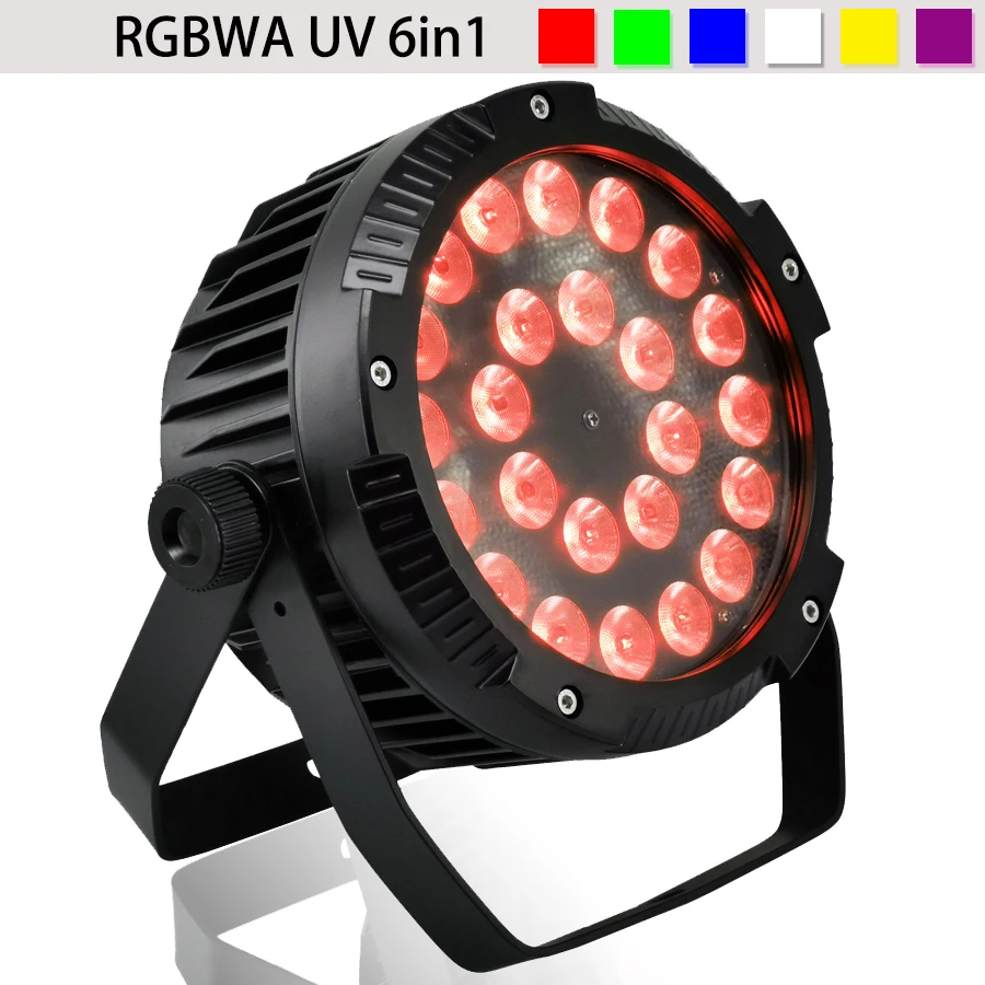 IP65 Водонепроницаемый Светодиодный прожектор 24x18 Вт RGBWA UV 6 в 1 24x12 RGBW 4 DMX512