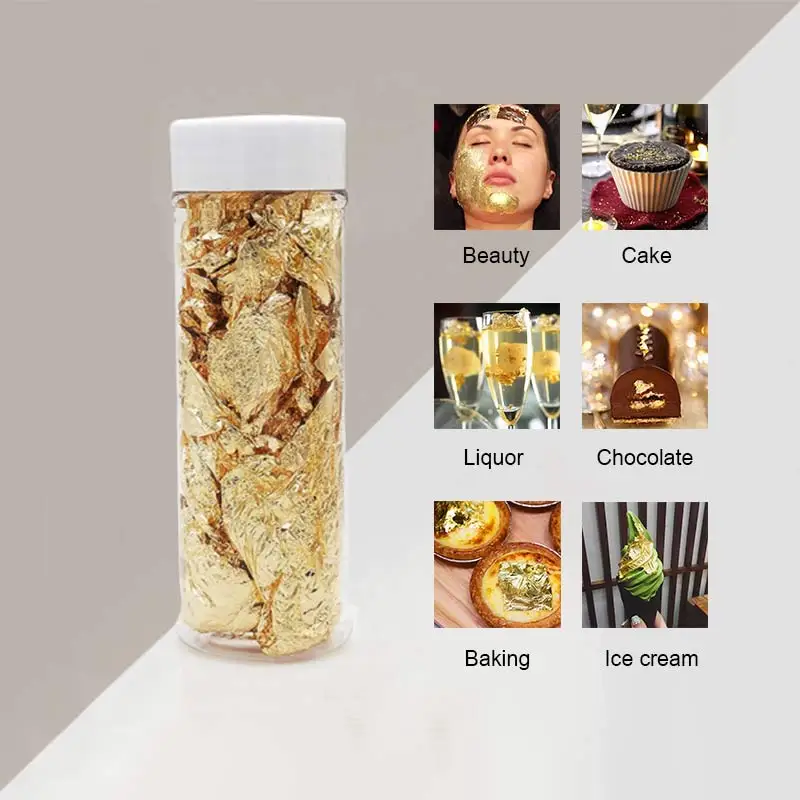 High Quality 2/3/4/5g Edible Gold Leaf Foil Cooking Drink Food Dessert Cake Ice Cream Decoration Gilding Dining Safety |