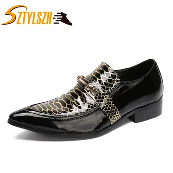 

British Style Men Dress Shoes Genuine Leather Pointed Toe Classic Men Business Formal Flat Shoes Elegant Gentleman Wedding Shoes