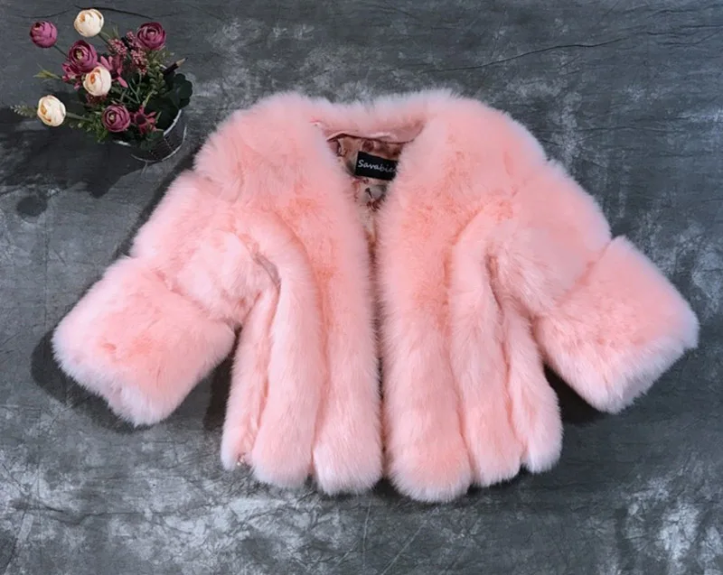 Bonnie Forest класса люкс Для женщин теплый мягкий лисий мех пальто короткая зимняя меховая куртка верхняя одежда женский Fox Шубы Плюс Размеры