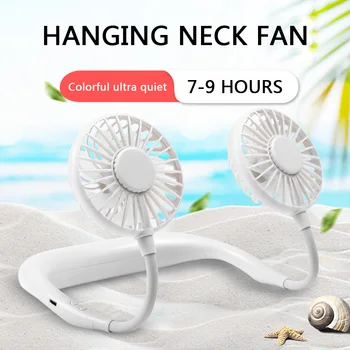 

Portable Foldable Lazy Halter Fans Neck Hanging Air Cooler 3 Gears Wind Speed Mini Desk Rechargeable Quiet Office