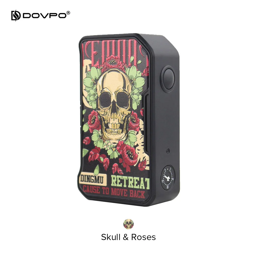 Skull Roses 280 Вт DOVPO MVV II мод Vape Питание от двойной батареи 18650 большая кнопка огня для 510 Распылитель резьбы - Цвет: Skull Roses