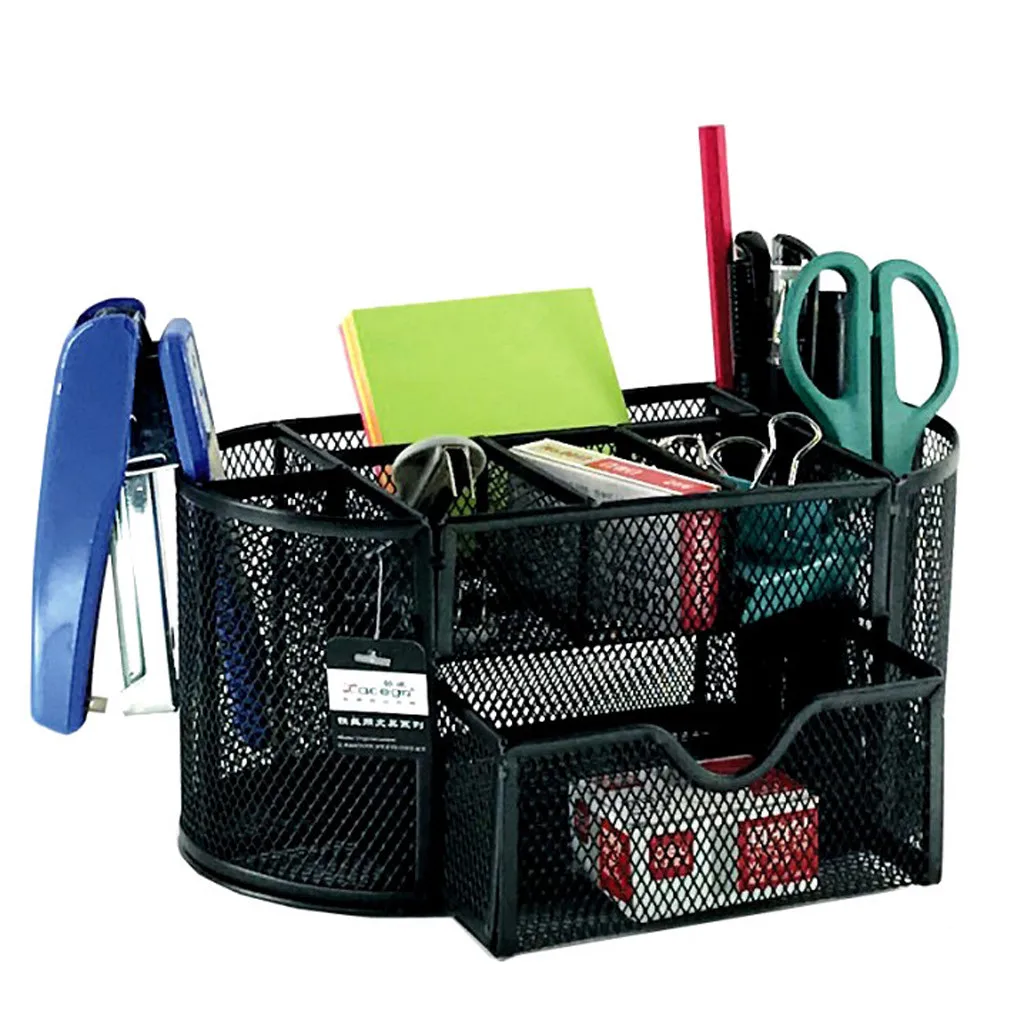 

Pencil And Pen Holder Office Desk Supplies Organizer Desktop Metal Storage Mesh Sep#17