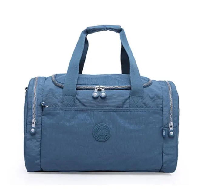 light blue TEGAOTE большие вместительные дорожные сумки женское снаряжение, чемодан сумка нейлоновая Портативная Складная дамская сумка Tote Женские выходные большие сумки - Цвет: light blue