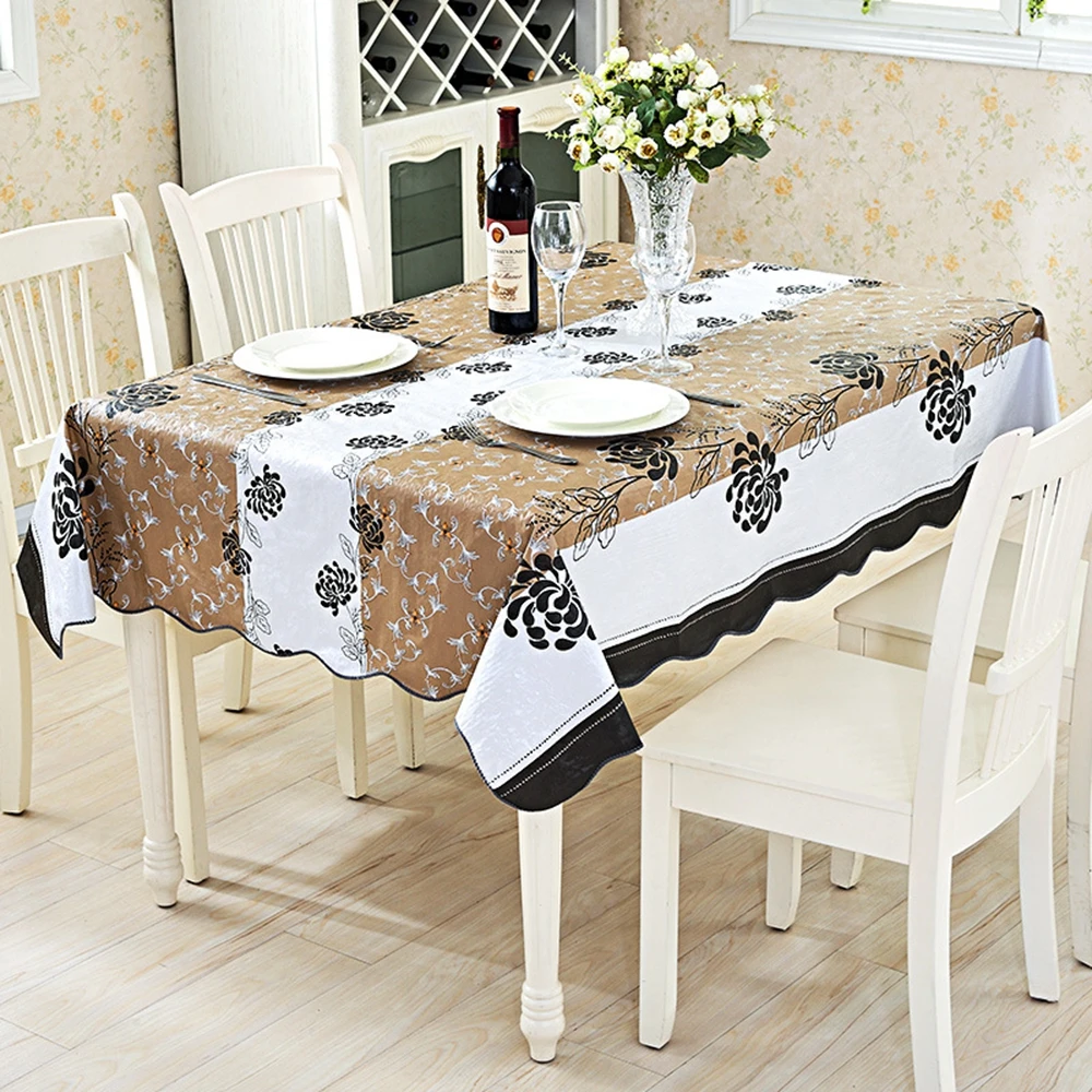  PVC Waterproof & Oil Proof Tea Table Cloth High Quality Country Style Hotel & Home Decorative Table