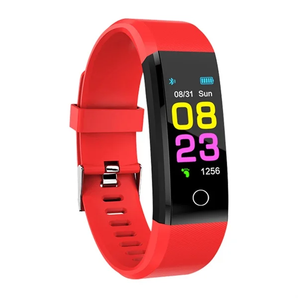 Умные часы, умный браслет, пульсометр, кровяное давление, фитнес-трекер, умные часы, спортивные часы для ios android+ коробка - Цвет: Red