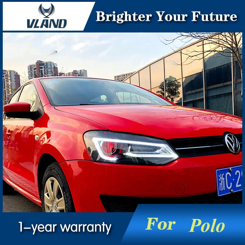 2 шт. светодиодный автомобильный Головной фонарь для Polo фар 2011 2018 передний