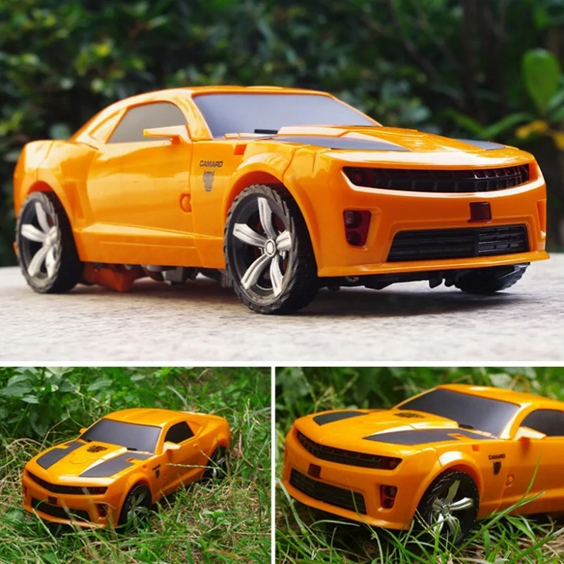 

Electric Transformation Toy Bumblebee Police Car Robot Turning Jingang Children Boy Manual Office Model