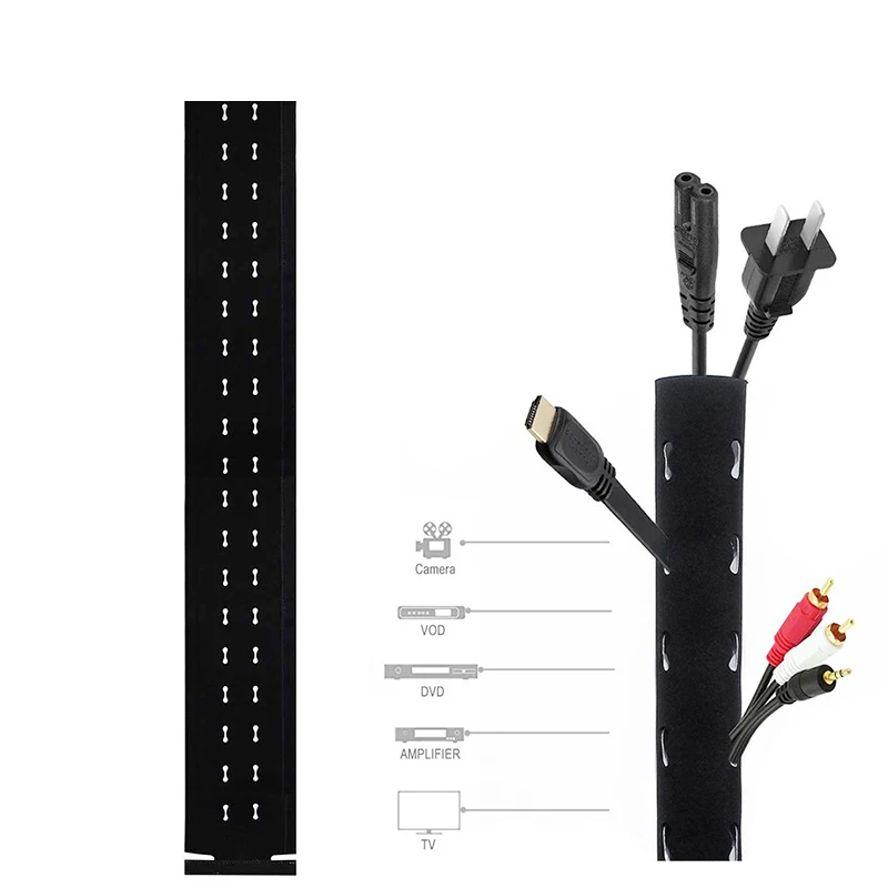 

Charging Cable Protector Saver Cover 1m For Mouse Headphone Cord Clip HDMI Aux USB Cable Winder Management Wire Holder Organizer