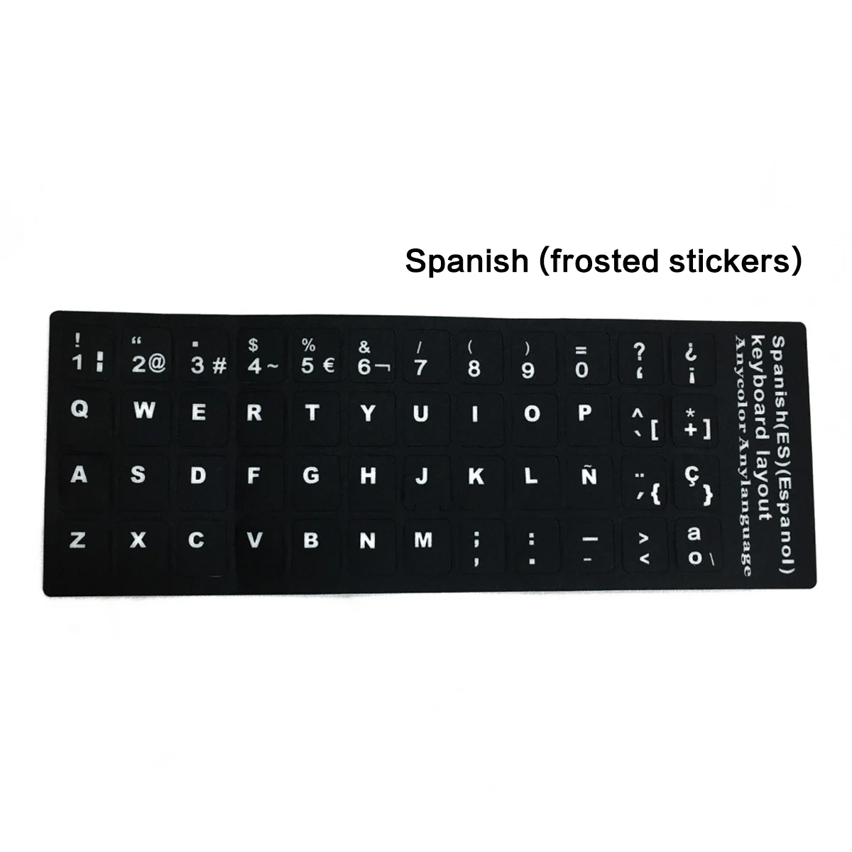 

2 Pack Universal Laptop and Desktop Keyboard Decals Multi-Language Frosted Sticker Spanish Portuguese German Russian French