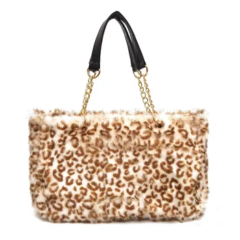 

Women winter bags fur sholder handbag large Women Handbags Bucket-Bag Tote Faux-Fur White Luxury Designer Messenger bag 2020