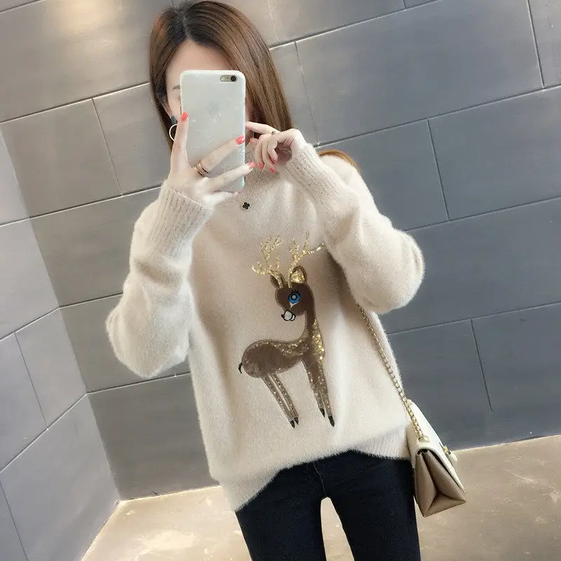 new autumn and winter wear pullover sweater Korean version of the loose bottom net red shirt female foreign gas sweater