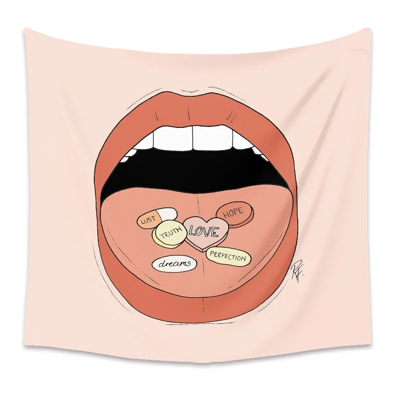 

lips tapisserie murale tulip flower wall tapestry large blanket home decoration carpet
