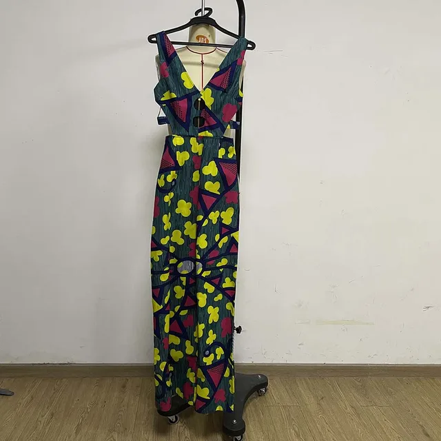 New African Women's Dress National Characteristics Batik Printed Polyester Half Skirt Short Dress Dress as picture