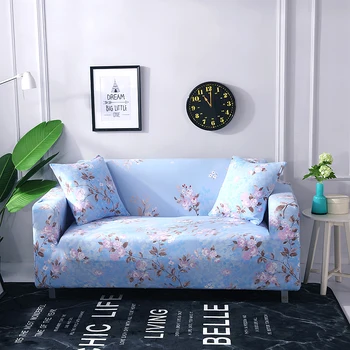 

SOFTBATFY Blue Bustling Sofa Cover Elastic All-inclusive Couch Case for Different Shape Sofa L-Style Sofa Case Dropshipping
