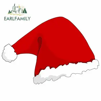 

EARLFAMILY 13cm x 9cm Funny Car Stickers Christmas Santa Hat Creative DIY Decals Trunk Refrigerator Personality Car Decoration