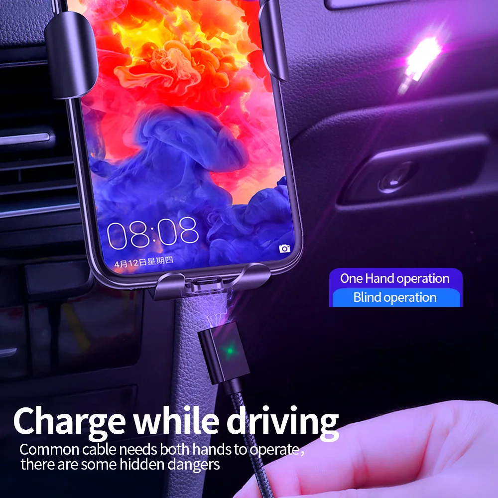 Udyr 2 м 1 Магнитный кабель Micro USB для iPhone Samsung быстрой зарядки и передачи данных