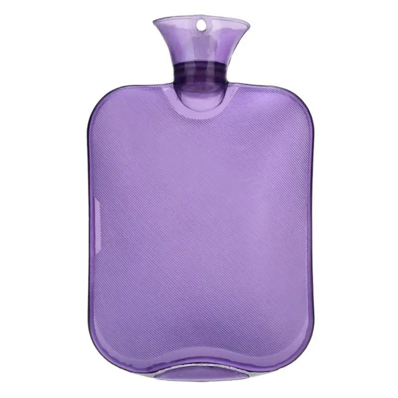 Purple 2000 мл наполняющие водой грелки толстые зимние теплые бутылки для воды прозрачные ПВХ взрывозащищенные грелки руки ноги горячей воды - Цвет: Purple